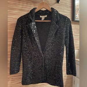 Black Sequined Knit Blazer